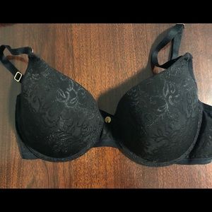 Natori 36B bra black lightly lined w/ sheer sides